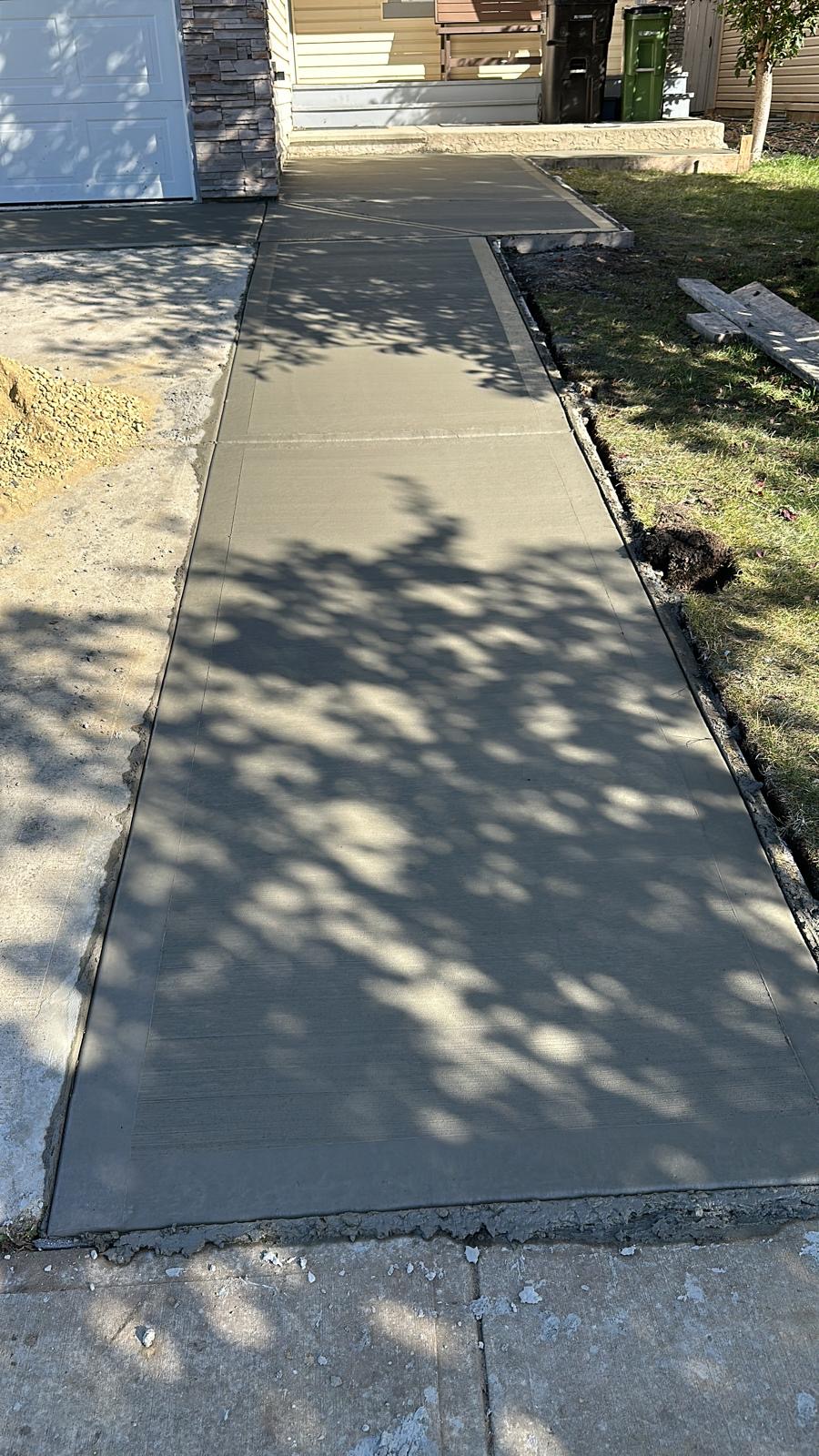Concrete walkway installation in Edmonton