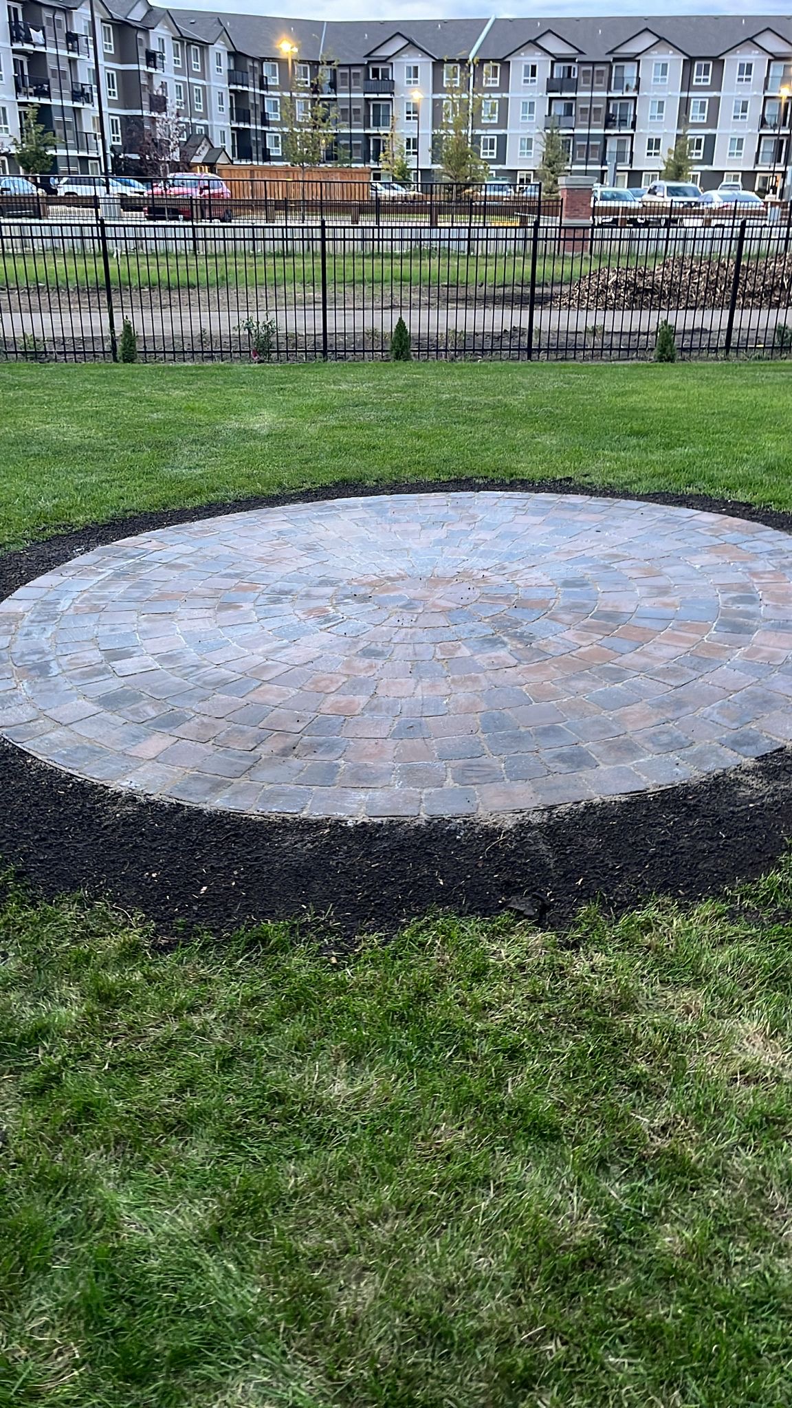 Stone and sod landscaping installation in Edmonton