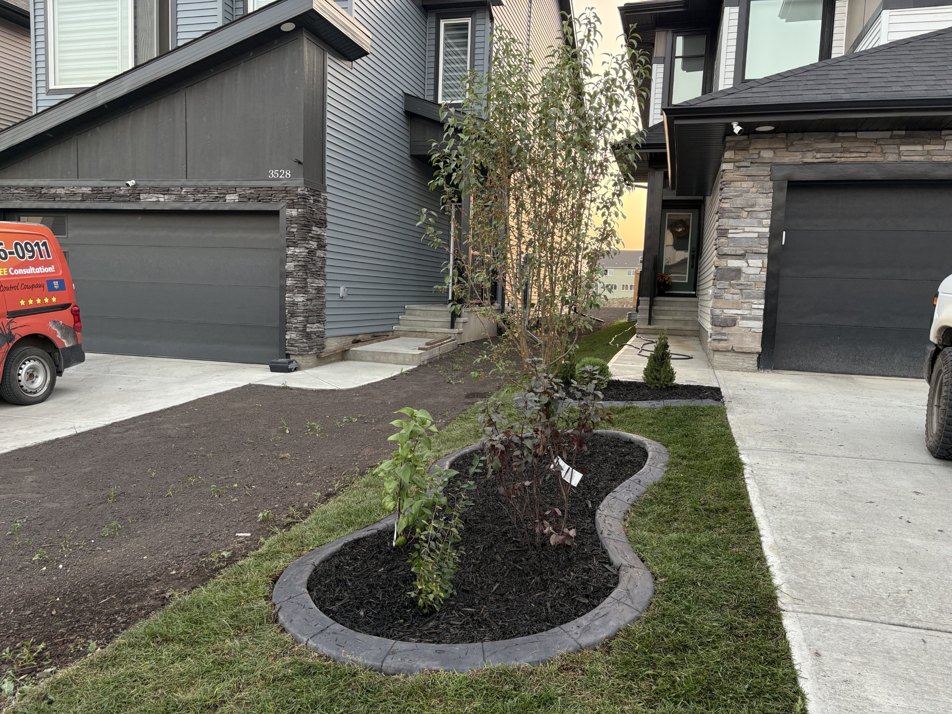 Tree and sod installation project in Edmonton