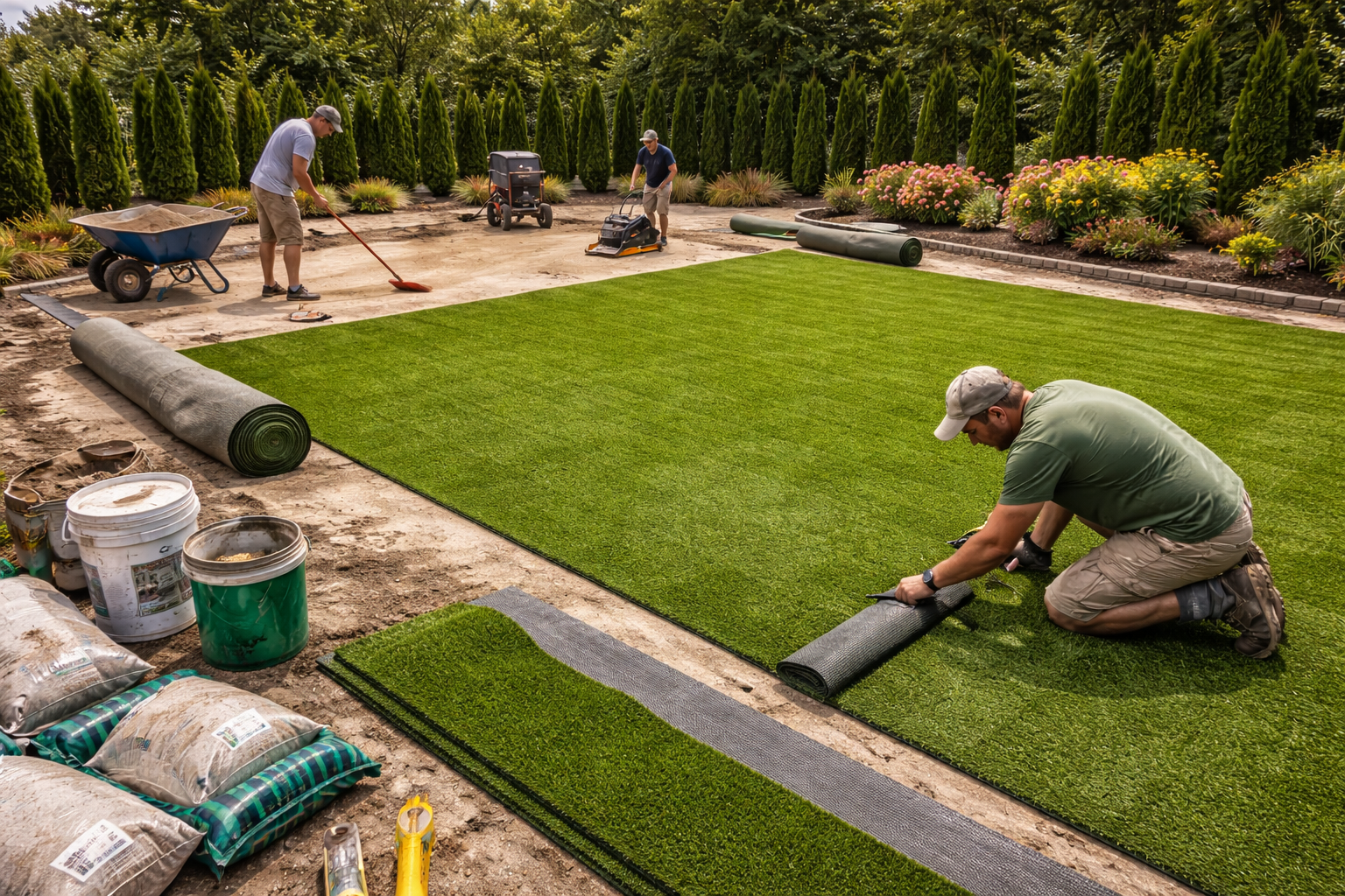 Natural and artificial grass installation Edmonton